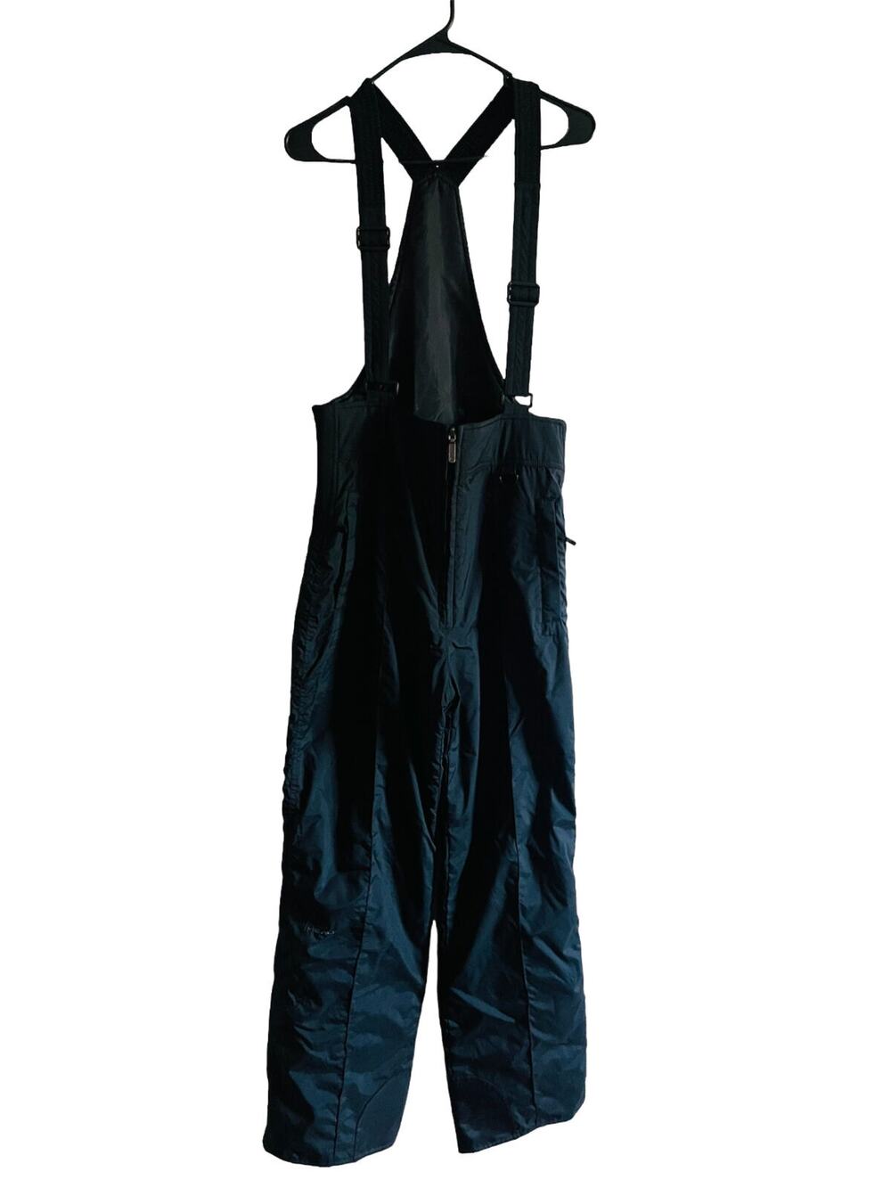 Mens Head Skiwear Overall Pant Medium Black Lined Filled Adjustable Strap Zip